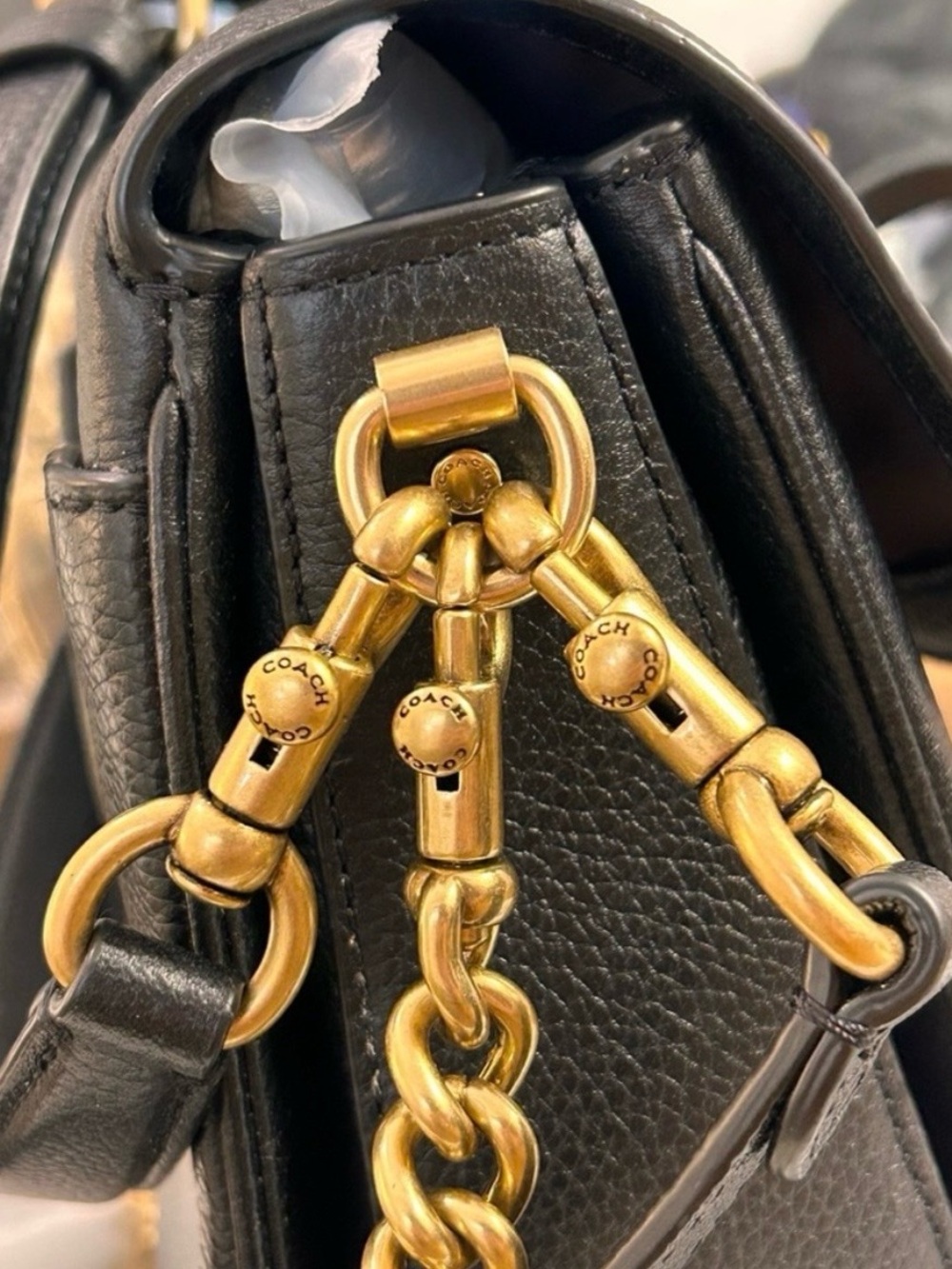 Coach Black Pebbled Leather Cassie Crossbody with Gold Hardware - Picture 6 of 10